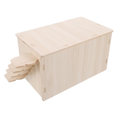 BESPORTBLE Holz Hamster Versteckhaus Robuste Holz Hütte Für Kleintiere Bequeme Schlafstätte Mit Leiter Für Hamster Meerschweinchen Und Andere Nager Dekorativ Und Funktional von BESPORTBLE