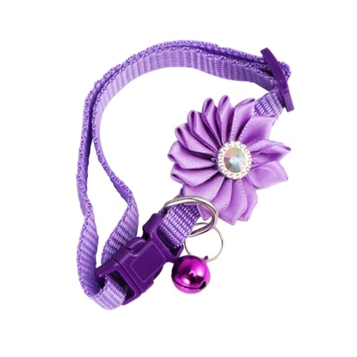 BESPORTBLE Haustier Blumenhalsband Für Katzen Verstellbare Glockenhalskette Mit Kreativem Design Violett Sicher Und Langlebig Für Süße Outfits Und Besondere Anlässe von BESPORTBLE