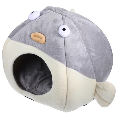 BESPORTBLE Warmes Haustiernest Halbgeschlossenes Katzenbett in Kugelfischform Bequemes Material von BESPORTBLE