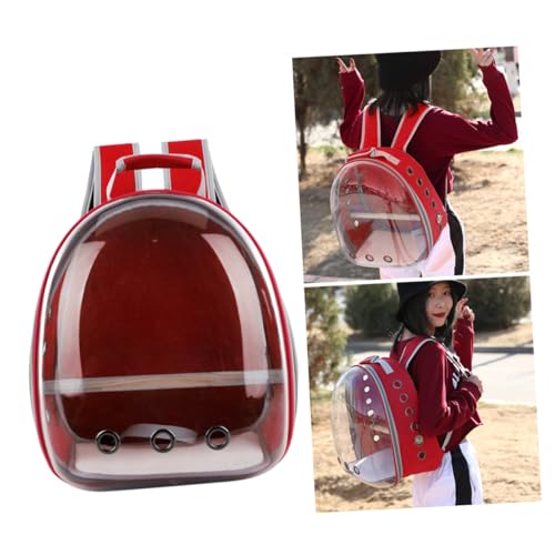 BESPORTBLE Haustier Rucksack Für Papageien Atmungsaktive Tragetasche Mit Holzstange Für Outdoor Aktivitäten Rot Transparentes Design Sicher Und Langlebig BESPORTBLE Haustier Rucksack Für Papageien Atmungsaktive Tragetasche Mit Holzstange Für Outdoor Aktivitäten Rot Transparentes Design Sicher Und Langlebig von BESPORTBLE
