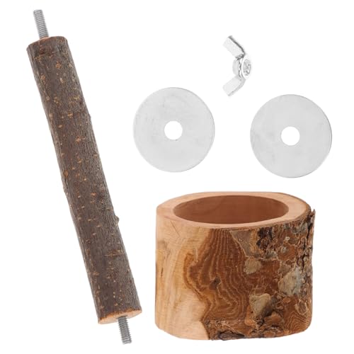 BESPORTBLE Papagei Feeder Stand Lebensmittel Schüssel Holz Vogel Barsch Für Papageien Käfig Spielzeug Für Finch Kanarienvogel von BESPORTBLE