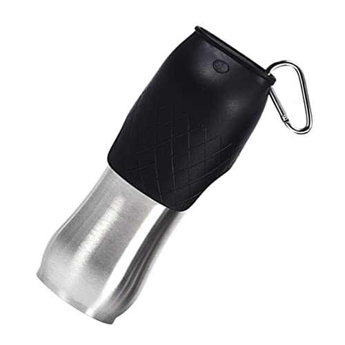 BESPORTBLE Haustier-Wasserflasche Katzenbrunnen Hundespielzeug Spender für Wassernapf für Hunde Hund wasserflasche Wasserspender für Welpen Haustiertränke aus Edelstahl Rostfreier Stahl Black von BESPORTBLE