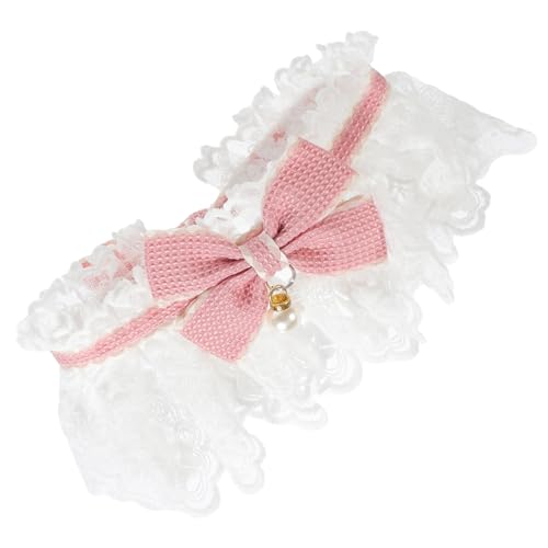 BESPORTBLE Haustier-schleifenhalsband Haustier Hundehalsband Halsschmuck Für Haustiere Verstellbares Hundehalsband Entzückendes Hundehalsband Haustierzubehör Welpenhalsband Rosa Perle von BESPORTBLE