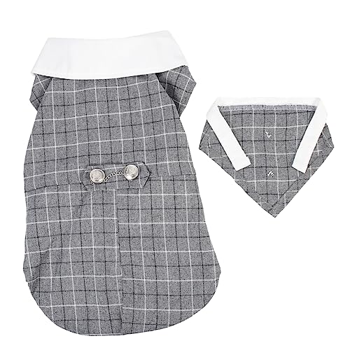 BESPORTBLE Haustieranzug Hochzeitsanzug für Haustiere Smoking Hundekleidung Hundehemden Hunde-Outfit hundeanzug Dog Costume Haustier stilvolle Kleidung Welpenkleidung Polyester Grey von BESPORTBLE