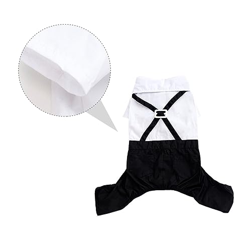 BESPORTBLE Haustieranzug Welpenkleidung Hunde Haustierkleidung Joule Bogen Dackel Smoking Kostüm Outfits Bögen Hochzeitsanzug Für Haustiere Haustier-Overalls Weiß Baumwolle von BESPORTBLE
