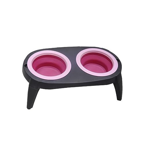 BESPORTBLE Haustiernapf Hundefutter Behälter für Haustierfutter Hundenäpfe Futterspender Futternapf für Hunde Wasserzufuhr Hundenapf Doppelnäpfe für Haustiere Futterautomat für Haustiere Rosa von BESPORTBLE