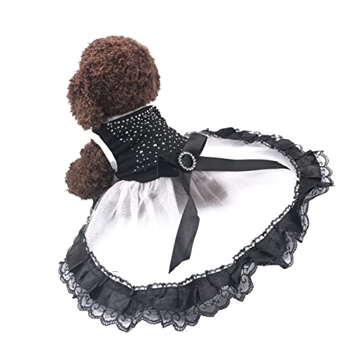 BESPORTBLE Hundekleidung Spitzenkleid für Haustiere Hochzeitskleid Partykostüme Bequemes Haustier-Outfit Foto-Requisiten Leicht Zu Waschen Schwarz XXL von BESPORTBLE