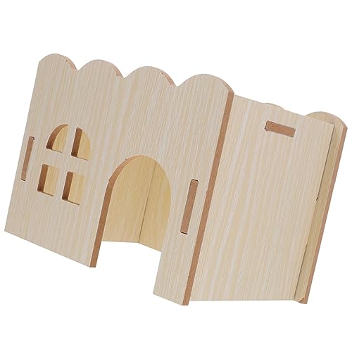 BESPORTBLE Holzhaus Hamster hamsterspielzeug Hamster Holzversteck Kleintierkäfig Meerschweinchenkäfig Käfigreiniger für Meerschweinchen Heu kleines Tierbett meerschweinchen versteck von BESPORTBLE