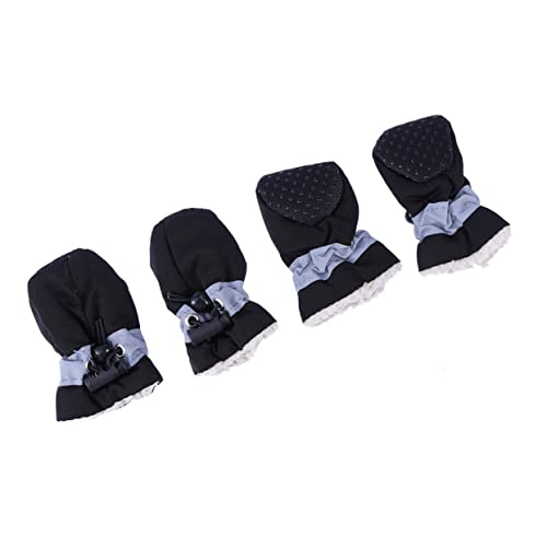 BESPORTBLE Hundeschuhe Für Kleine Und Große Hunde rutschfest Elastische Band Isolierend Und Schützend Für Innen Und Außenbereich Schwarz von BESPORTBLE