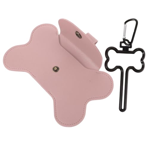 BESPORTBLE Hundetasche Hundekotbeutelträger Hundekotbeutelhalter Hunde-PIPI-Pads Haustier Kotschaufel Hundetrockner Inhaber Kotbeutel Hunde Spender Für Hundekotbeutel Im Freien Rosa Leder von BESPORTBLE