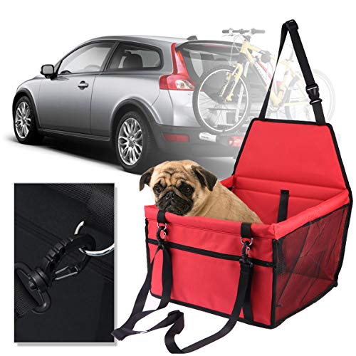BESPORTBLE Haustier Auto Bett Tasche Mesh Auto Sitz für Hunde Reisetasche Leine Rot Atmungsaktiv Kompatibilität von BESPORTBLE