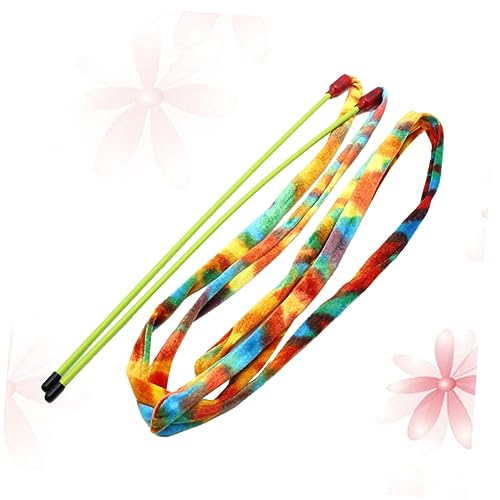 BESPORTBLE Interaktiver Katzenspielzeug-teaserstab Mit Bunten PVC-bändern Und Glocke Katzenangel Für Kätzchen Fördert Spiel Und Bewegung Regenbogenstreifen von BESPORTBLE