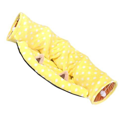 BESPORTBLE Kanal für Katzennester katzenbett katzentunnel Hamster röhre katzenbetg Spieltunnel für mehrere Katzen Ratte Kaninchenverstecke für Hauskaninchen Hasenhaus Flanell Yellow von BESPORTBLE