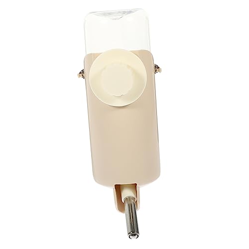 BESPORTBLE Kaninchentrinker Futterspender Brunnen Wasserspender Wasserflasche Haustier Tropffrei Hunde Hamster Welpe Rennmaus Nuckelflasche Hängende Wasserzufuhr Pp Beige von BESPORTBLE