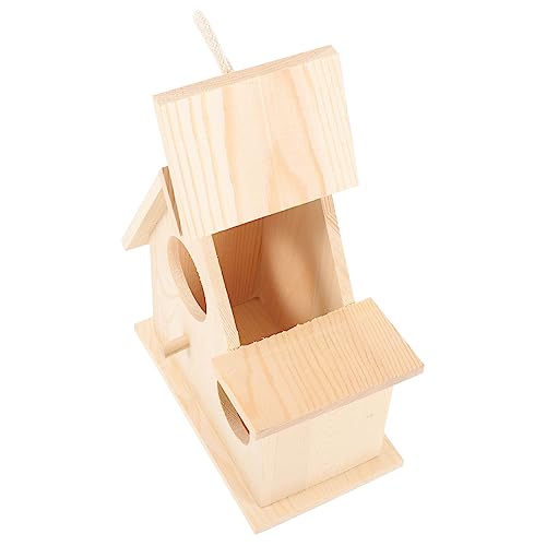 BESPORTBLE Kasten Vogelterrarium Pavillon Zubehör Für Vogelkäfige Vogel Fütterer Hirse Vogelfütterer Hängestation Für Vogelhäuschen Vogelhaus Papageienbarsch Taube Aufhänger Hölzern von BESPORTBLE