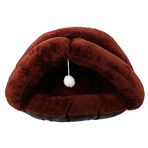BESPORTBLE Katze Schlafsack pet Bed Dog beds catsbests dogbed hundehöhle Katzenhausbett Plüschkatzenbett Wasserbett für Katzen wärmende Katzenunterlage Katzenschlafhöhle Hundehütte Coffee von BESPORTBLE