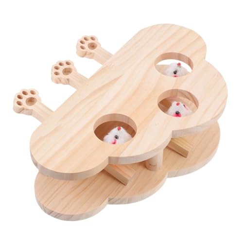 BESPORTBLE Katzen Whack aus Holz Interaktives Katzenübungsspielzeug mit Integriertem Katzenminze für Spaß und Bewegung Pädagogisches Teaser für Katzenrassen von BESPORTBLE