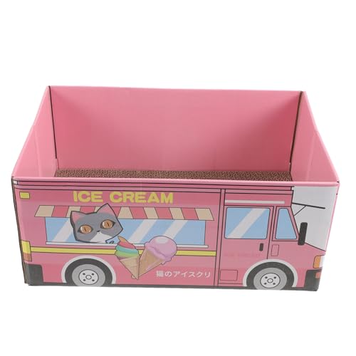 BESPORTBLE Katzenkratzbrett Katzenstreu Zahnspielzeug Für Kätzchen Kleines Katzenkissen Eckkratzer Für Katzen Katzenkratzunterlagen Für Wohnungskatzen Katzenkratzhaus Karton Wellpapier Rosa von BESPORTBLE