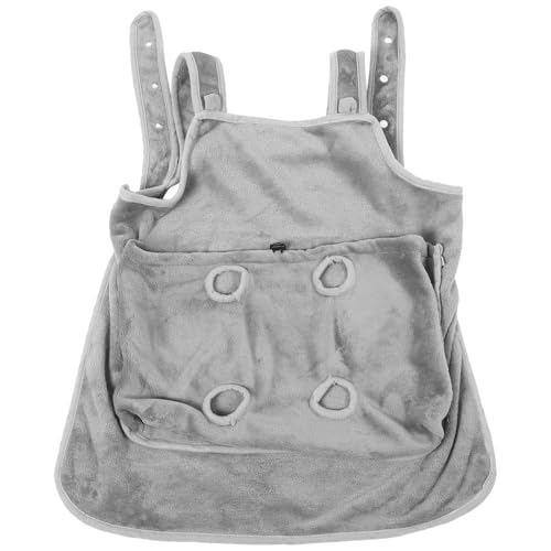 BESPORTBLE Katzenstreichelschürze Weiche Katzentrage Tragetasche Für Katzen Katzentasche Kamerahalsband Für Katzen Käfig Futterspender Haustier Träger Katzenbeutel Light Grey Arktisches Vlies von BESPORTBLE