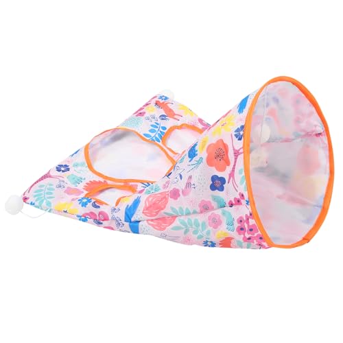 BESPORTBLE Katzentunnel Frettchen Katzenkratztunnel Katze Katze Frühling Katzenstift katzenspielzeug Interactive cat Toy catsbests Tunnelbett für Katzen Spieltunnel Stoff Rosa von BESPORTBLE