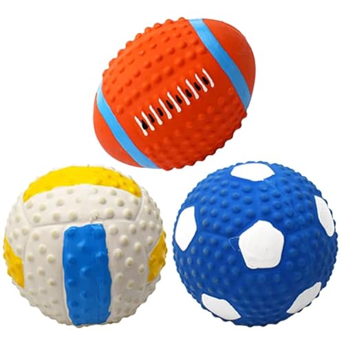 BESPORTBLE Kaubälle für Hunde, 3 Stück, für Welpen, Fußball, zum Kauen von Haustieren, Latex, Zahnreinigung BESPORTBLE Kaubälle für Hunde, 3 Stück, für Welpen, Fußball, zum Kauen von Haustieren, Latex, Zahnreinigung von BESPORTBLE