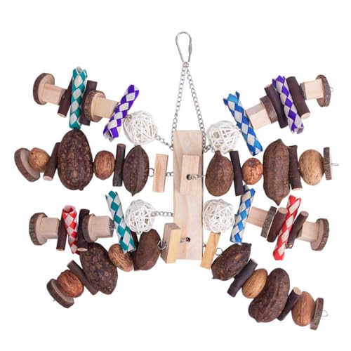 BESPORTBLE Medium Parrot Chewing Toy Naturholz Bunte Hängende Schaukel Für Vögel Für Wellensittiche Und Papageien Fördert Und Spielaktivitäten von BESPORTBLE