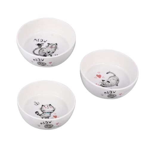 BESPORTBLE Keramische Futterschüssel Für Katzen rutschfeste Katzenschale Mit Hübschem Für Trockenfutter Und Wasser Zu Reinigen Kätzchen Und Kleine von BESPORTBLE