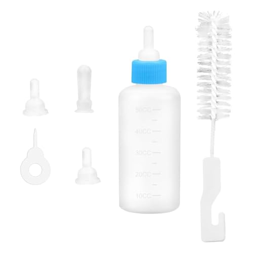 BESPORTBLE Stillflasche Für Kleine Haustiere Welpen-Flasche Mit Reinigungsbürste Und Sauger Transparente Flasche Mit Messmarkierungen Für Katzen Und Hunde von BESPORTBLE