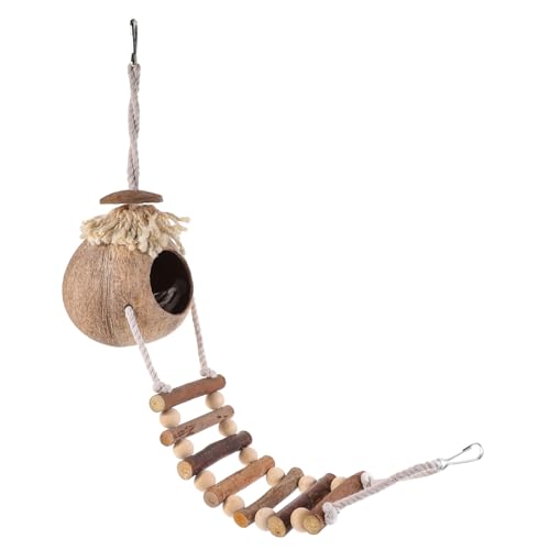BESPORTBLE Kokosnussschalen Vogelhaus Mit Leiter Für Papageien Und Nager Gemütliches Nistkasten-Spielzeug Für Wellensittiche Und Hamster Stressfreies Versteck Und Schlafplatz BESPORTBLE Kokosnussschalen Vogelhaus Mit Leiter Für Papageien Und Nager Gemütliches Nistkasten-Spielzeug Für Wellensittiche Und Hamster Stressfreies Versteck Und Schlafplatz von BESPORTBLE