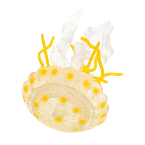 BESPORTBLE Künstliche Quallen Dekoration für Aquarien Gelbe Jellyfish Figur für Fischbecken Realistische Meereslebewesen Dekoratives für Erwachsene von BESPORTBLE