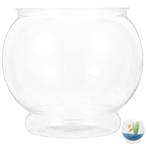 Kunststoff-Fischglas Rundes Goldenes Aquarium Klare Vase Topf Transparentes Goldfischglas Aquarium-Blasenschale -Schildkrötenbecken Hydroponische Pflanzgefäße von BESPORTBLE