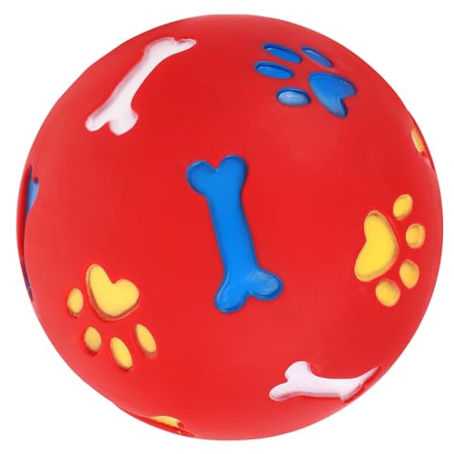 BESPORTBLE Leckendes für Haustiere Leckerbissen für Hunde Haustierhund Hundewerfer interaktives knete Interaktive Hundebälle Trainingsball für Hunde Plastik rot von BESPORTBLE