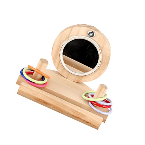 BESPORTBLE Holz Metall Glas Papagei Spielzeug Für Haustier Vogel Spielzeug Mit Ringdesign Für Papagei Und Andere Kleintiere von BESPORTBLE