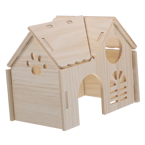 BESPORTBLE Hamster Holzhaus Für Kleintiere Sicherer Rückzugsort Für Hamster Zwerghamster Chinchillas Und Gerbils Gemütliches Schlaf Spielhaus Aus Natürlichem Langlebigem Material Für von BESPORTBLE