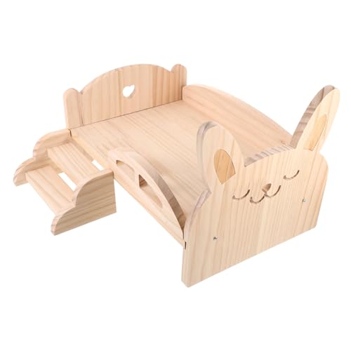 BESPORTBLE Chinchilla-holzbett Mit Treppe Meerschweinchenbett Hamsterbetten Stabil Und Sicher von BESPORTBLE