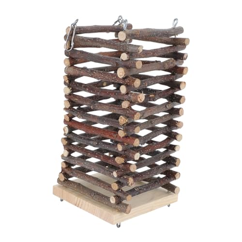 BESPORTBLE Natürliche Holz Heuraufe Kaninchenfutterspender Langlebig für Kaninchen Meerschweinchen Nager Geeignet Alfalfa Gras Halterung aus Apfelholz von BESPORTBLE