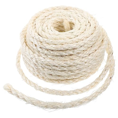 BESPORTBLE Hochwertiges Sisal Hanfseil Für Katzenkratzbäume 6mm x 10m Langlebiges Kratzseil Ideal Zum Ersetzen Von Kratzsäulen Und Platten Strapazierfähiges Zubehör Für Den Täglichen von BESPORTBLE