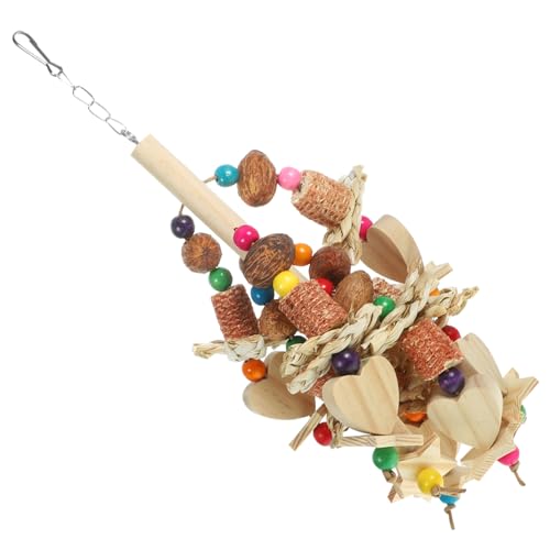 BESPORTBLE Parrot Chewing Toy Aus Natürlichem Holz Hängendes Spielzeug Für Vögel Geeignet Für Wellensittiche Nymphensittiche Und Mehr Fördert Spiel Und Beschäftigung Im Käfig von BESPORTBLE