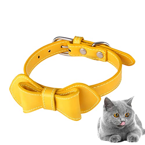 BESPORTBLE Pu Und Hundehalsband Mit Schleife Kreatives Für Haustiere Gelb Stilvolles Design Für Und Alltag Geeignet Für Kleine Und Mittlere Tiere von BESPORTBLE