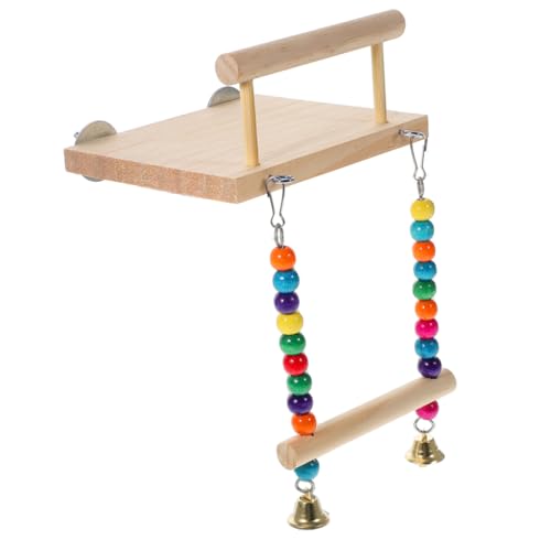 BESPORTBLE Vogelstandplattform Für Papageien Und Wellensittiche Kauspielzeug Mit Schaukel Für Kleine Vögel Stehen Und Chew-verhalten Und Langlebig von BESPORTBLE