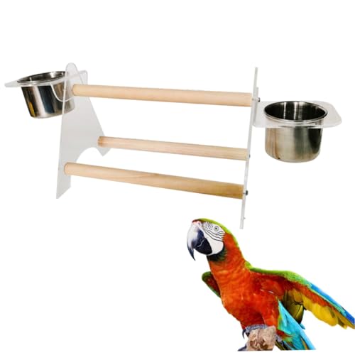 BESPORTBLE Holzstativ Für Papageien Mit Edelstahlnäpfen Für Futter Und Wasser Sitzstange Zum Kratzen Und Spielen Geeignet Für Wellensittiche Nymphensittiche Und Andere Vögel BESPORTBLE Holzstativ Für Papageien Mit Edelstahlnäpfen Für Futter Und Wasser Sitzstange Zum Kratzen Und Spielen Geeignet Für Wellensittiche Nymphensittiche Und Andere Vögel von BESPORTBLE