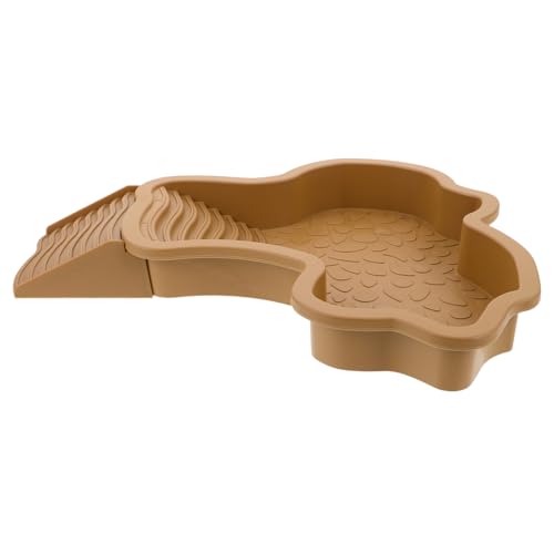 BESPORTBLE Pet Turtle Badewanne Plattform Zum Sonnenbaden Bärtigen Drachen Versorgung Mit Schildkrötenbecken Reptilienpanzerzubehör Wassernapf Für Reptilien Schildkrötenbad Khaki Plastik von BESPORTBLE
