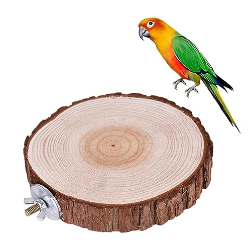 BESPORTBLE Holz Für Papageien Naturholz Plattform Ständer Aststange Vogelkäfig Spielzeug Für Kleintiere Holz Station Board Runde Sitzstange Für Hamster Rennmäuse Mäuse Und Ratten von BESPORTBLE