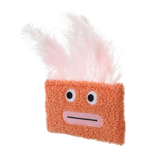 BESPORTBLE Katzenspielzeug Aus Plüsch Mit Soundpapier Interaktives Kauspielzeug Für Kätzchen Leuchtendes Orange Für Hauskatzen von BESPORTBLE