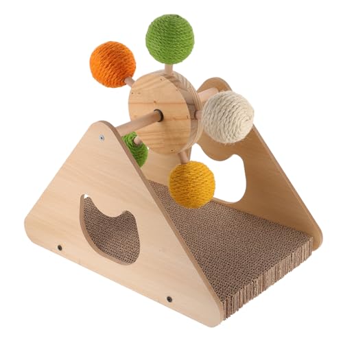 BESPORTBLE Riesenrad Katzenkratzbrett Katzenkratzständer Katzenbälle Interaktives Katzenspielzeug Katzenspielzeug Ballständer Katzenkratzbrett Katzensofa Wellpappe Katzenbrett Katzenrad von BESPORTBLE