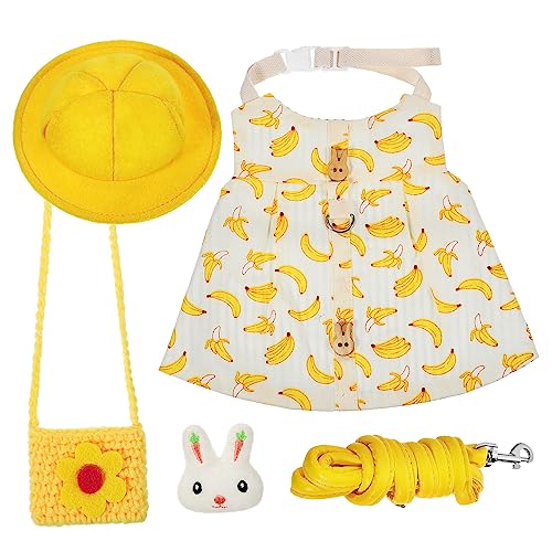 BESPORTBLE Süßes Kleintier-Kleidungsset Mit Bananenmuster Für Meerschweinchen Und Frettchen – Weste Leine Minimütze Tasche Und Brosche BESPORTBLE Süßes Kleintier-Kleidungsset Mit Bananenmuster Für Meerschweinchen Und Frettchen – Weste Leine Minimütze Tasche Und Brosche von BESPORTBLE