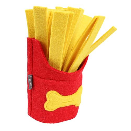 BESPORTBLE Schnüffelspielzeug Für Haustiere Quietschende Schnüffelmatte Züchten Kauer Werfer Pommes Frites Für Haustiere Hunde-leckerli Langsamer Fressnapf Für Hunde Hundepuzzle Rot Filzstoff von BESPORTBLE