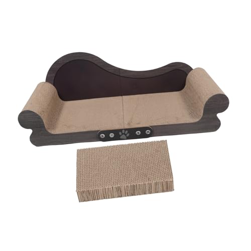 BESPORTBLE Sofa-förmiges Kratzbrett aus Wellpappe Katzenfreundliche Kratzmatte frei von Abfall Fördert Gesundes Krallenpflegeverhalten für Drinnen Geräumige Lounge für Katzen und Kätzchen von BESPORTBLE