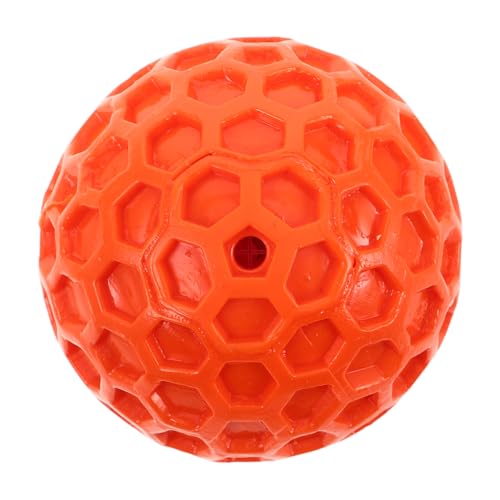 BESPORTBLE Squeaky Rubber Dog Ball Orange Weicher Langlebiger Kauspielzeugball für Kleine Hunde mit Bienenwabenförmigem Design Interaktives für Drinnen und Draußen Fördert Bewegung und von BESPORTBLE