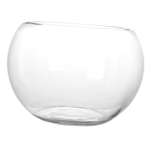 BESPORTBLE Transparenter Runder Aquarium Kugelfischbehälter Multifunktionaler Kleiner Goldfisch und Betta Tank Dekoratives Glasbecken für Büro Wohnzimmer und Hydroponik Zierliches Aquarien von BESPORTBLE